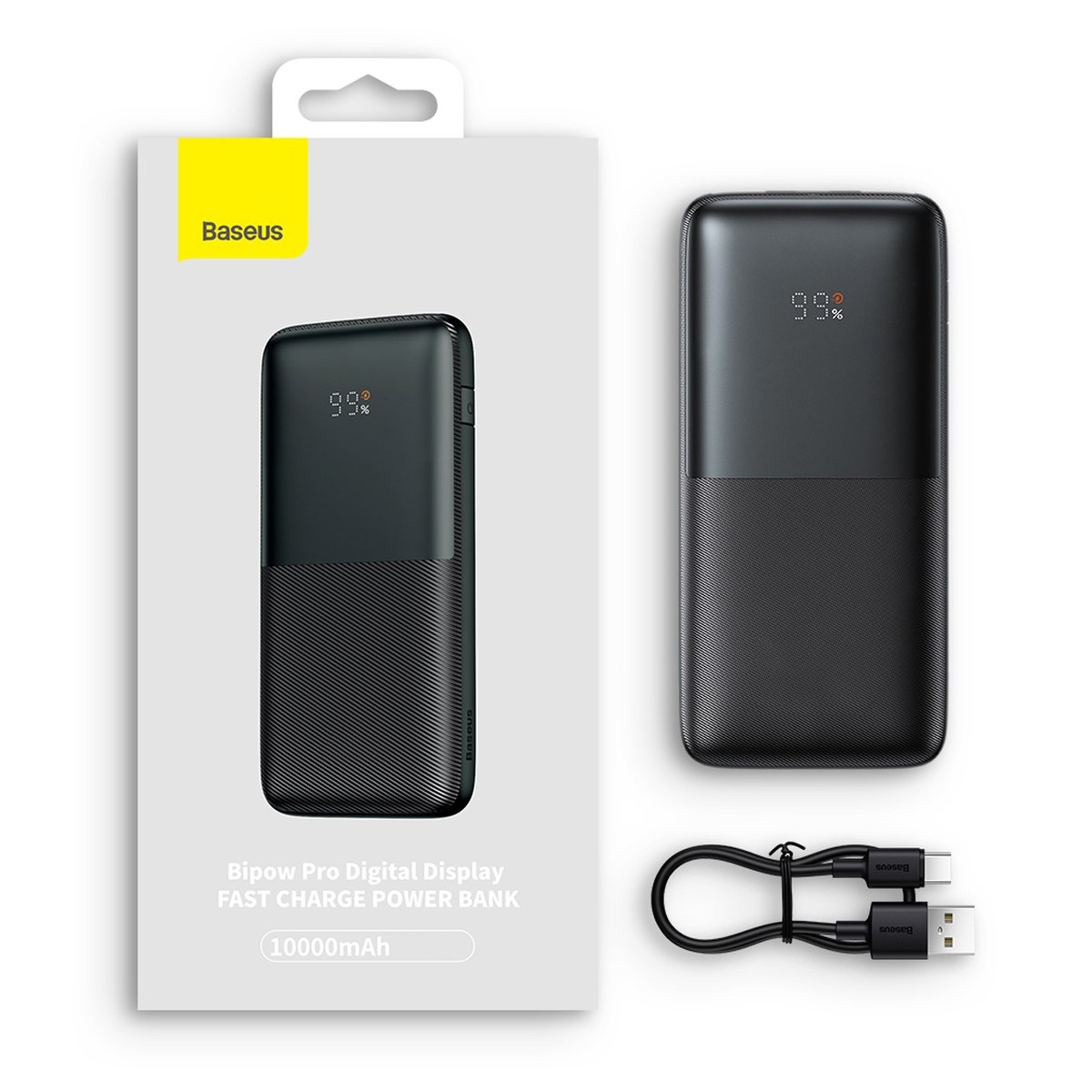 Baseus Pro Baseus Pro powerbank 10000mAh 20W + USB - Type C 3A 0.3m kábel fekete ...